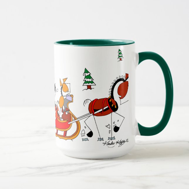 Mug Une bande dessinée ouverte de cheval de Sleigh de (Droite)