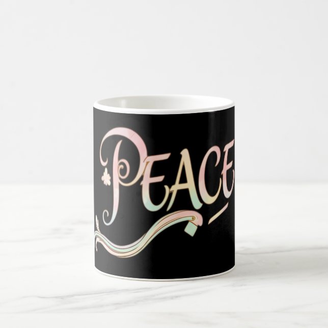 Mug Une belle écriture fluide du mot "Paix" re (Centre)