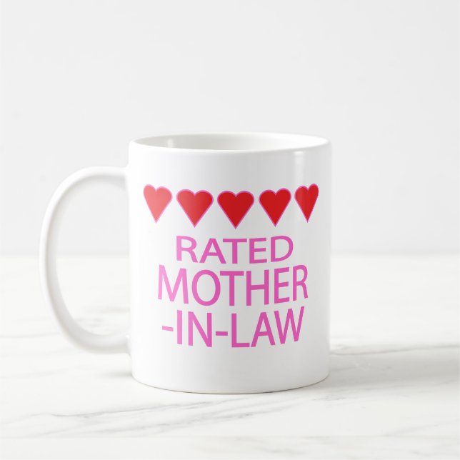 Mug Une belle-mère de cinq coeurs (Gauche)