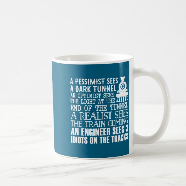 Mug Une blague drôle d'un ingénieur de train et de 3 i (Droite)