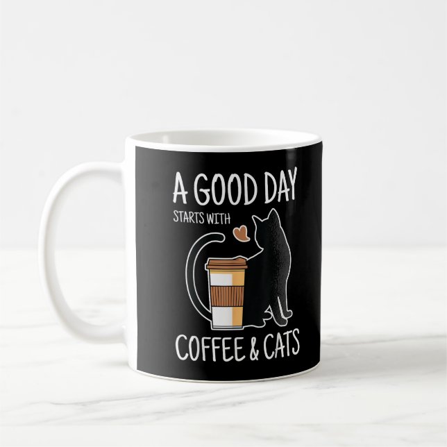 Mug Une bonne journée commence avec du café et des cha (Gauche)