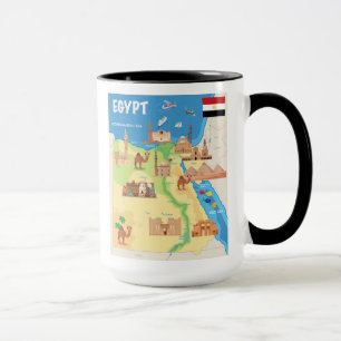 Mug Une carte de bande dessinée de l'Egypte