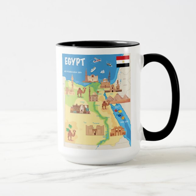 Mug Une carte de bande dessinée de l'Egypte (Droite)