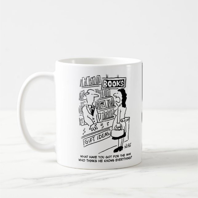 Mug Une cliente de librairie pose une question au libr (Gauche)