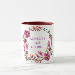 Mug Une couronne de fleurs et de brindilles