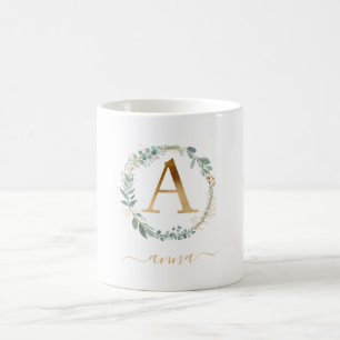 Mug Une couronne feuilletée monogramme spécifique au
