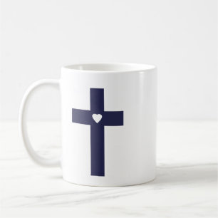 Mug Une croix avec un cœur d'amour sacré