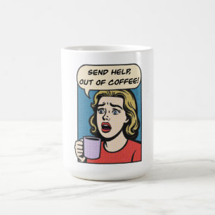 Mug une dame a besoin de son café envoyer de l'aide à