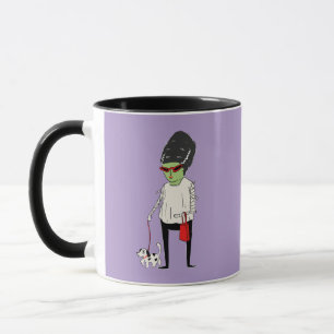 Mug Une dame Zombie avec un chien "Happy Halloween Boo