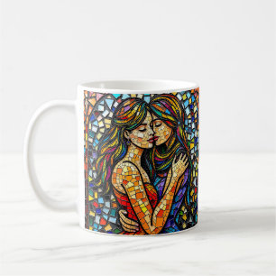 Mug Une Embrasse Romantique Mosaic Femmes Ai Art