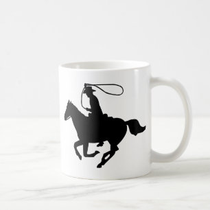 Mug Une équitation de cowboy avec un lasso.