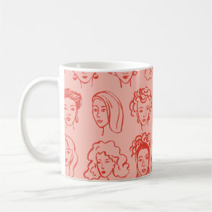 Mug Une Femme branchée face dessinée