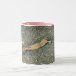 Mug Une femme bronzant sur la plage à Portici