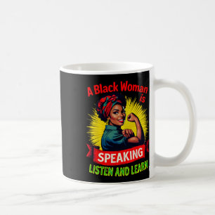 Mug Une Femme Noire Parle Écouter Histoire Noire Lun