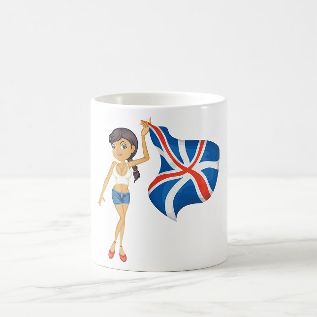 Mug Une Femme Portant Un Drapeau (Créateur téléchargé)