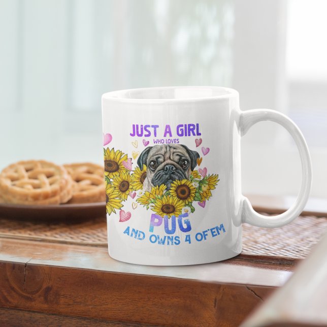 Mug Une fille qui aime Carlin tournesol Amoureux des c (Créateur téléchargé)