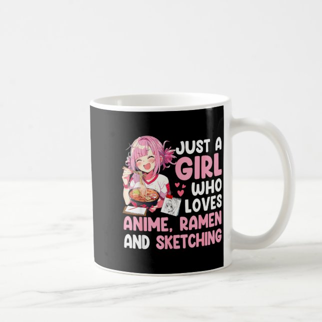 Mug Une fille qui aime l'anime ramen et le dessin d'an (Droite)