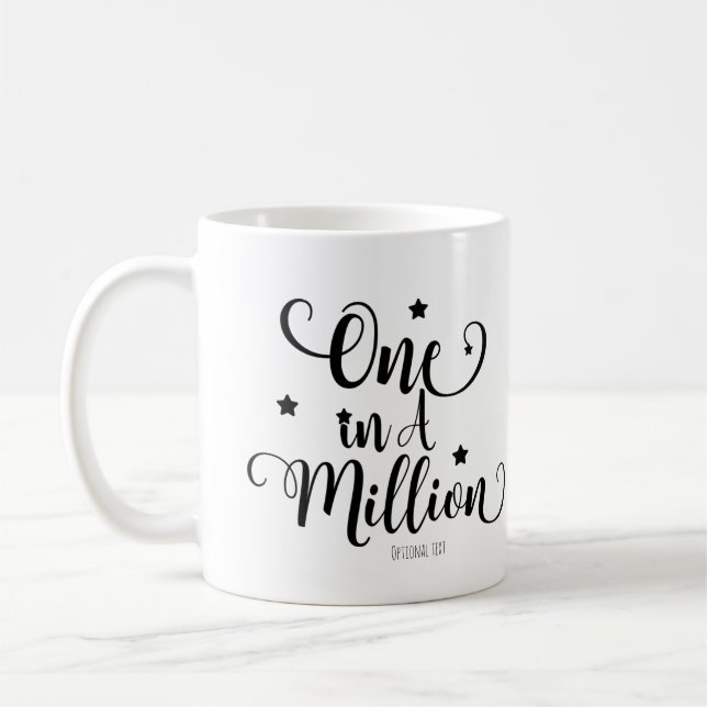 Mug UNE FILLE SUR UN MILLION Typographie & Étoiles Per (Gauche)