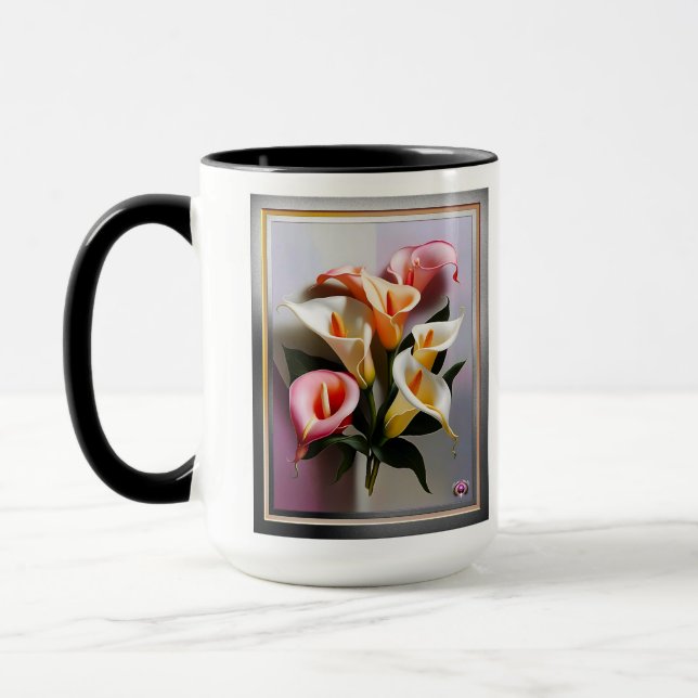 Mug Une Floraison De Lys Calla Dans Les Couleurs Paste (Gauche)