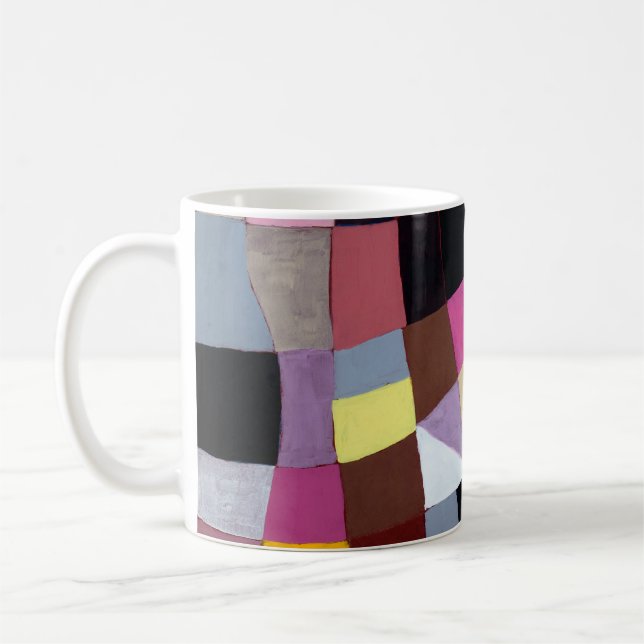 Mug Une grille irrégulière, avec violets et jaunes (Gauche)