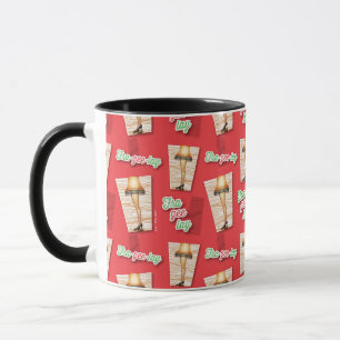 Mug Une histoire de Noël   Motif de lampes à lèvres