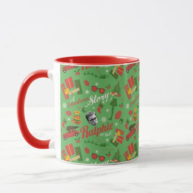 Mug Une histoire de Noël Motif d'icône verte (Gauche)