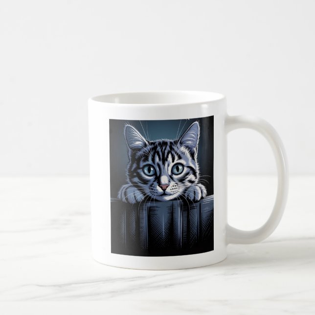 Mug Une illustration de chat saisissante – Félin artis (Droite)