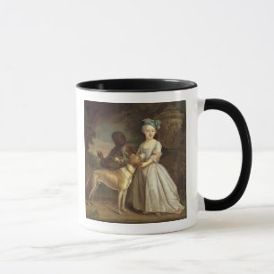 Mug Une jeune fille avec un chien et une page, 1720-30