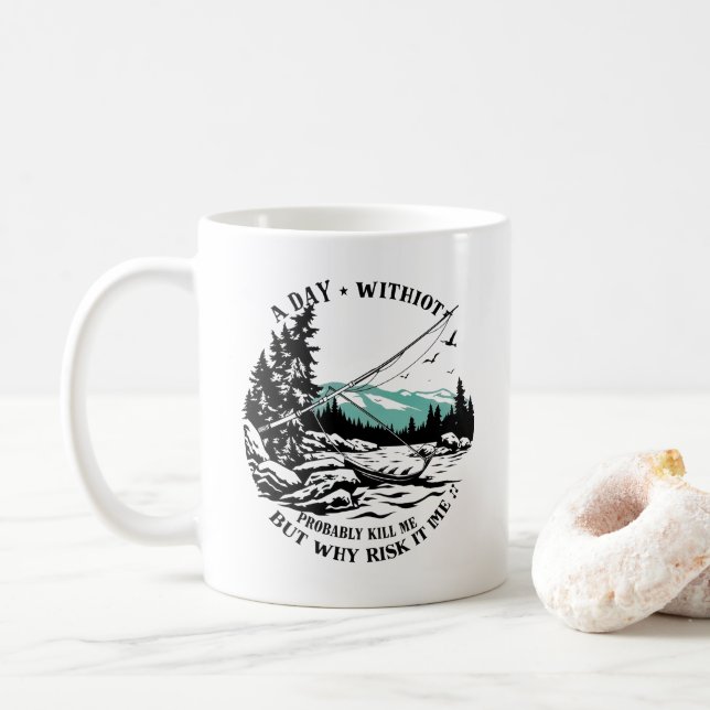 Mug Une journée sans pêche est une journée gâchée (Avec donut)