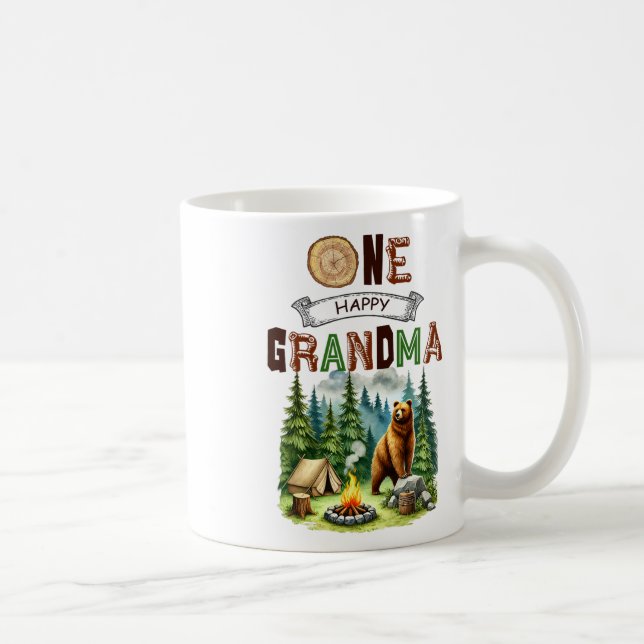 Mug Une joyeuse grand-mère campeuse premier anniversai (Droite)