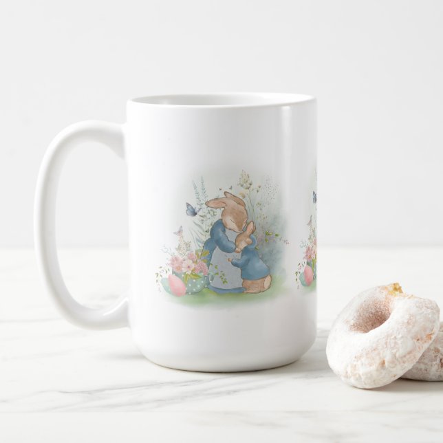 Mug Une lapine avec un lapereau dans une clairière w (Avec donut)