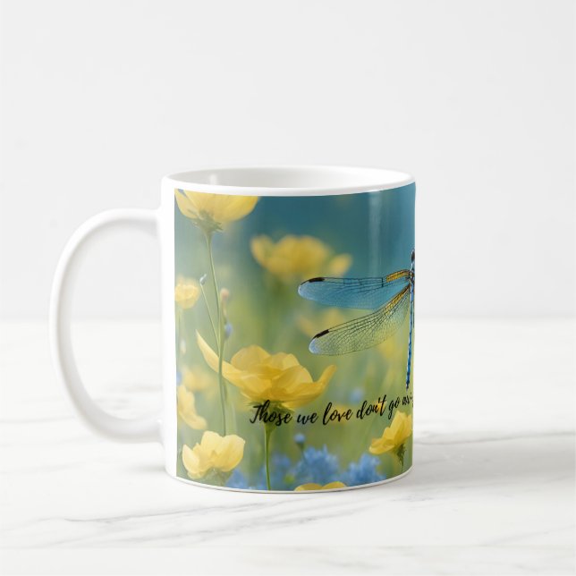 Mug Une libellule vibrante avec une libellule bleue Mu (Gauche)