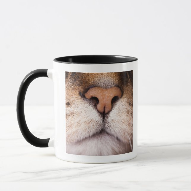 Mug Une macro image du nez et de la bouche d'un chat (Gauche)