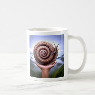 Mug Une main tendue un escargot sur la paume.