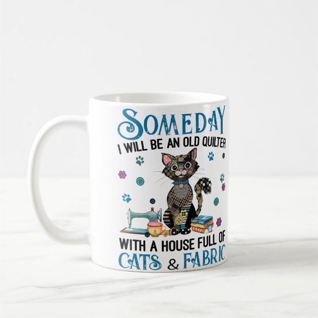Mug Une maison pleine de chats et de tissus de patchwo (Gauche)