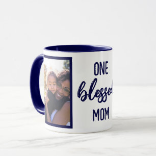 Mug Une Maman Comblée Photo Personnalisée Moderne po