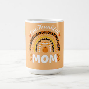 Mug Une Maman Merci Thanksgiving Rainbow Fall Leopard