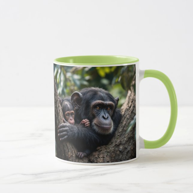 Mug Une maman singe veille sur bébé. (Droite)