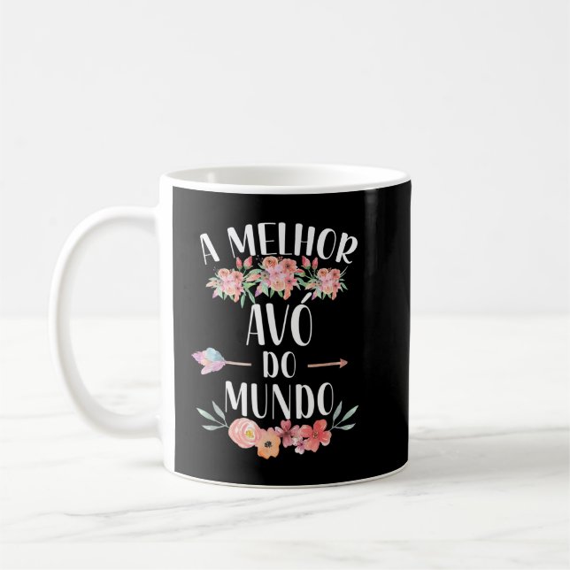 Mug Une Melhor Avo Do Mundo Portugais Grandma Floral (Gauche)