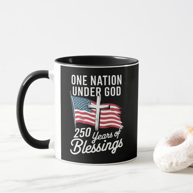 Mug Une nation sous Dieu 250 ans (Avec donut)