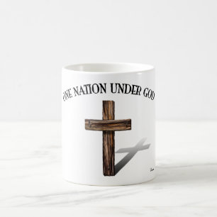 Mug Une nation sous Dieu avec une croix robuste