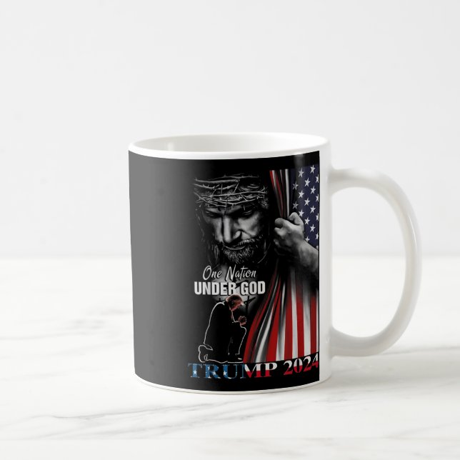 Mug Une nation sous Dieu Trump 2024 Dieu drapeau améri (Droite)