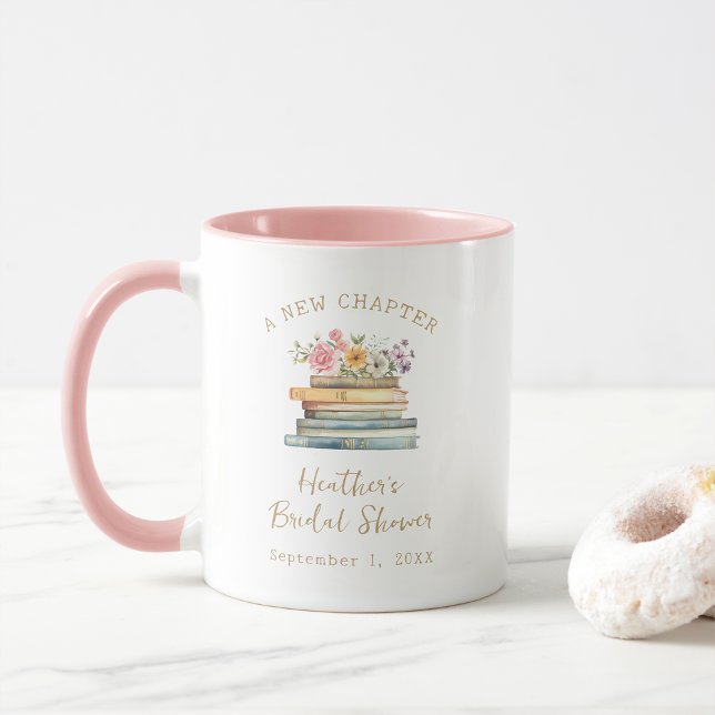 Mug Une nouvelle Fête des mariées de livre de chapitre (A New Chapter Wildfloweer Books Bridal Shower Mug by Painted Paperie
)