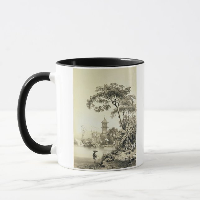 Mug Une pagoda sur le canal de Macao-Canton, plaquent (Gauche)