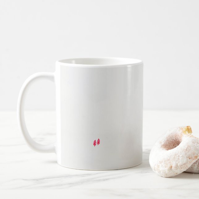 Mug une paire de feuilles rouges sur un arrière - plan (Avec donut)