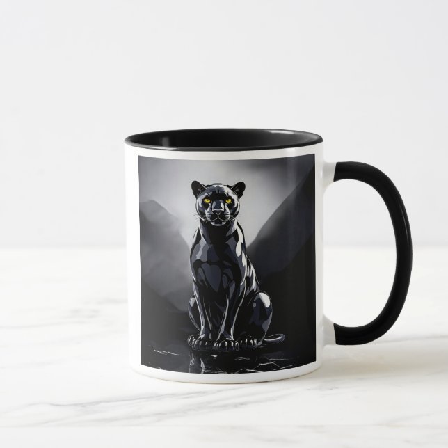 Mug Une panthère noire aux reflets lumineux. (Droite)