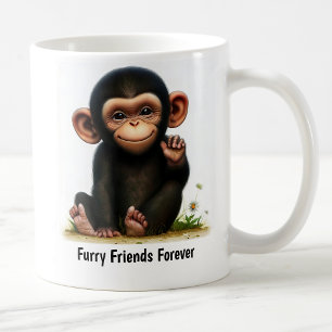 Mug Une peinture numérique d'un chimpanzé mignon