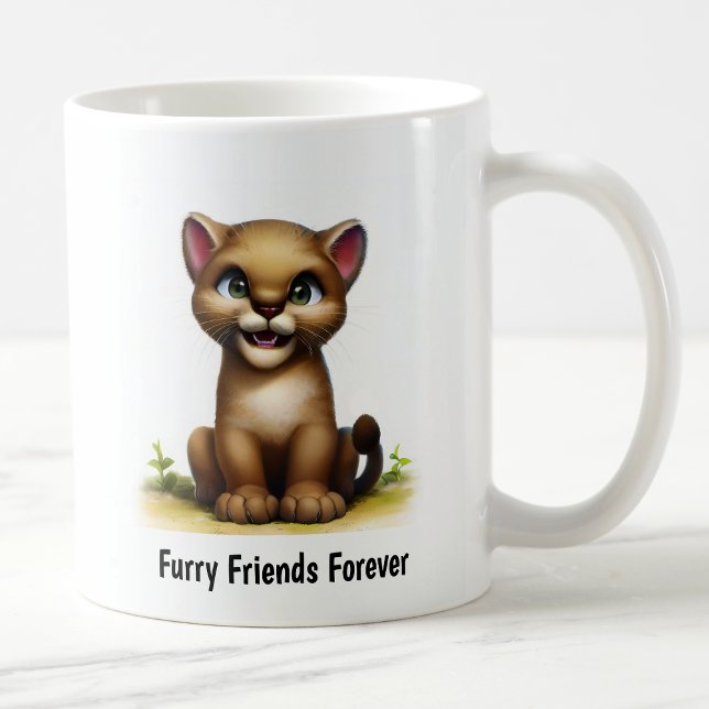 Mug Une peinture numérique d'un couguar mignon (Créateur téléchargé)