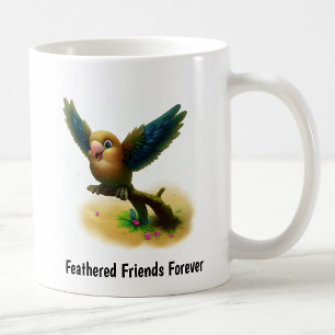 Mug Une peinture numérique d'un joli perroquet à ailes
