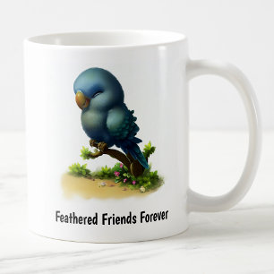 Mug Une peinture numérique d'un joli perroquet à ailes